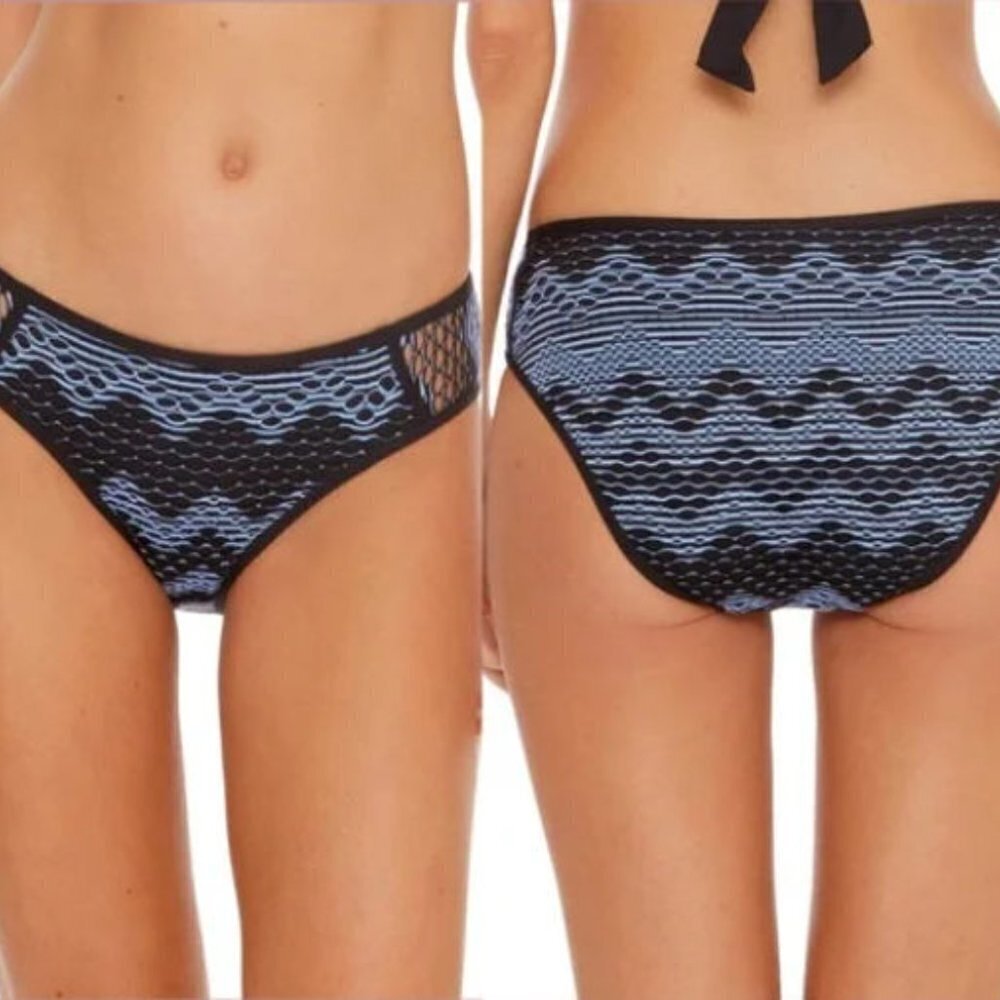 Becca Reveal Hipster Bikini Bottom Size: M Black / Blue - Picture 5 of 5